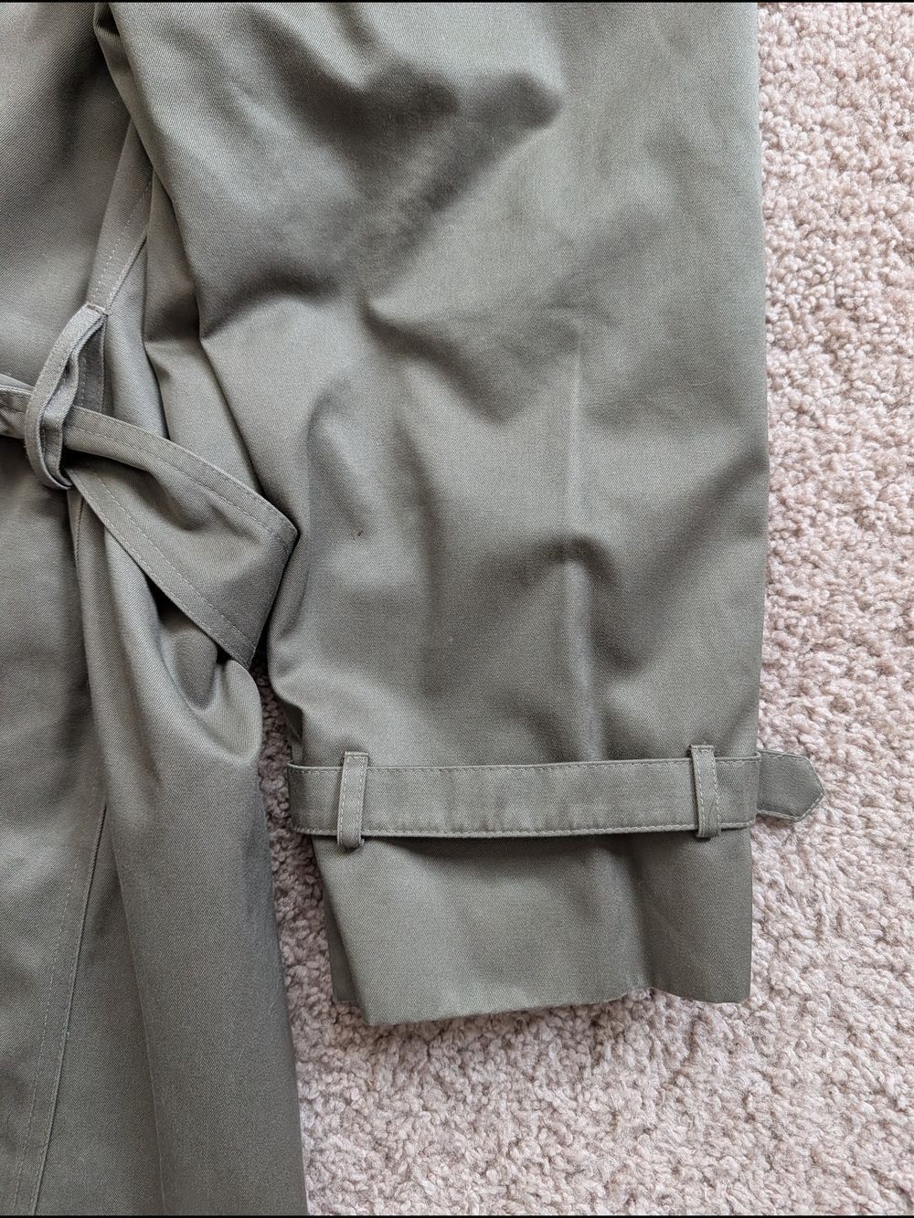 Chaps Ralph Lauren Mens Olive Green Vintage Double Breasted Trench Coat Size 46R - Picture 13 of 16